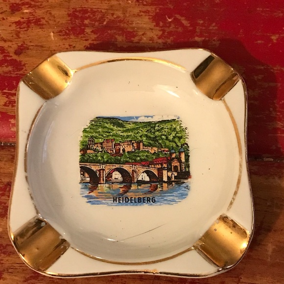 Vintage Heidelberg Ashtray Gold Accents 3 1/2” - Picture 3 of 5